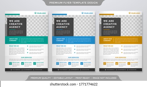 set of business flyer template design with modern style and minimalist concept use for business presentation and promotion kit