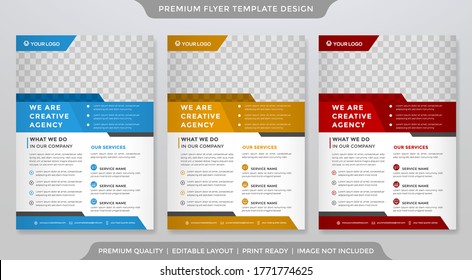 set of business flyer template design with modern style and minimalist concept use for business presentation and promotion kit