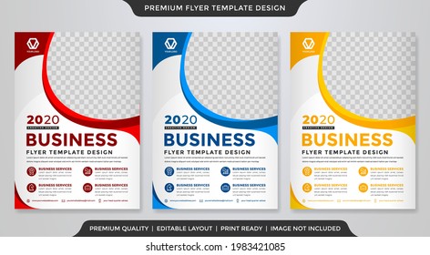 set of business flyer template design with modern style and creative concept