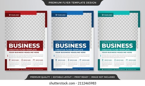 set of business flyer template design with abstract and modern style use for business cover and ad