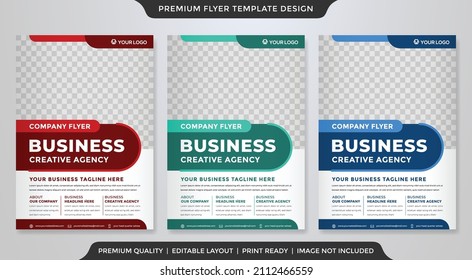 set of business flyer template design with abstract and modern style use for business cover and ad