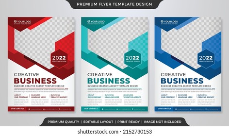 set of business flyer template design with abstract concept and minimalist layout	