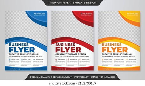 set of business flyer template design with abstract concept and minimalist layout	