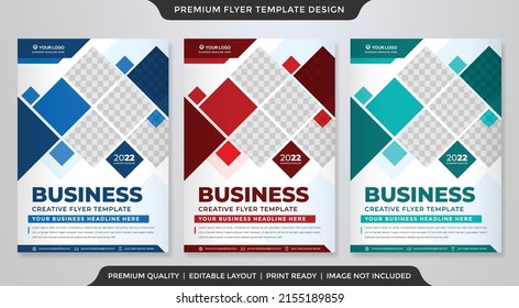 set of business flyer template design with abstract concept and minimalist layout	