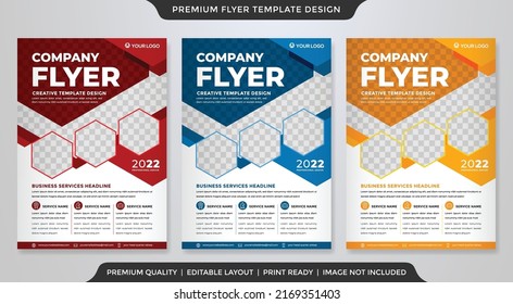 Set Of Business Flyer Template Design With Abstract Concept And Minimalist Layout	