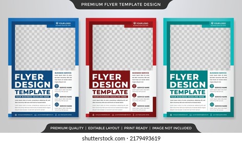 conjunto de diseño de plantillas de volante de negocios con concepto abstracto y diseño minimalista	