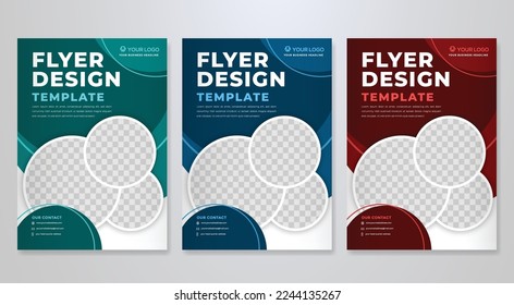 set of business flyer template design with abstract concept and minimalist layout	
