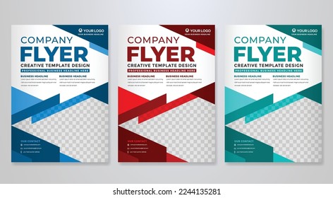 set of business flyer template design with abstract concept and minimalist layout	
