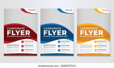 set of business flyer template design with abstract concept and minimalist layout	