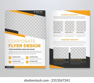 set of business flyer template design with abstract concept and minimalist layout