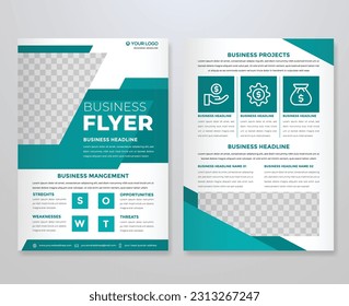 set of business flyer template design with abstract concept and minimalist layout