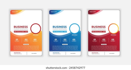 set of business flyer template design with abstract concept and minimalist layout