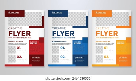 set of business flyer template design