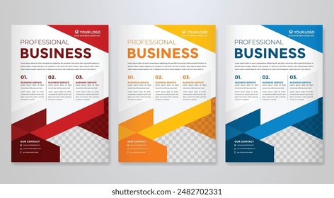 set of business flyer template design with abstract concept and minimalist layout