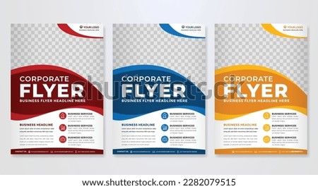 set of business flyer template design with abstract concept and minimalist layout	