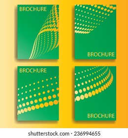 Set of Business Flyer Template with Halftone Dots. Vector Illustration.