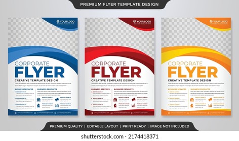 set of business flyer template with minimalist layout and modern style use for promotion kit and product publication