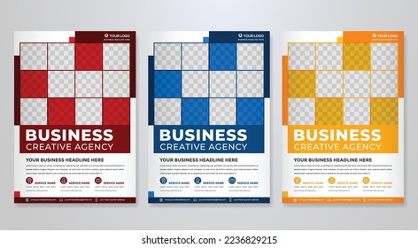 set of business flyer template with minimalist layout and modern style use for promotion kit and product publication