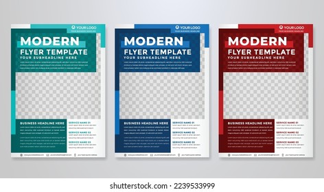 set of business flyer template with minimalist layout and modern style use for promotion kit and product publication