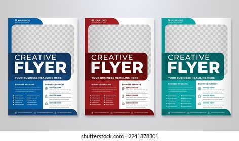 set of business flyer template with minimalist layout and modern style use for promotion kit and product publication