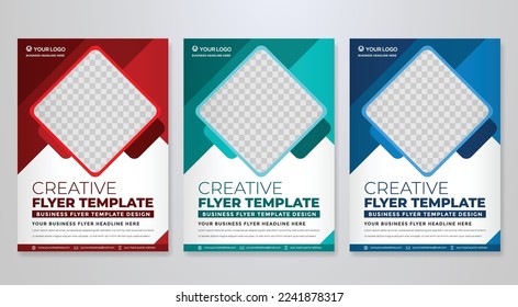 set of business flyer template with minimalist layout and modern style use for promotion kit and product publication