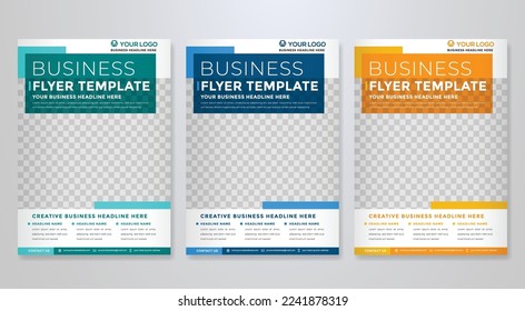 set of business flyer template with minimalist layout and modern style use for promotion kit and product publication