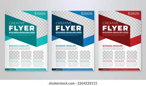 set of business flyer template with minimalist layout and modern style use for promotion kit and product publication