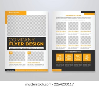 set of business flyer template with minimalist layout and modern style use for promotion kit and product publication