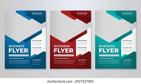 set of business flyer template with minimalist layout and modern style use for promotion kit and product publication