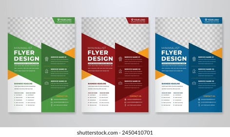 set of business flyer template with minimalist layout and modern style use for promotion kit and product publication