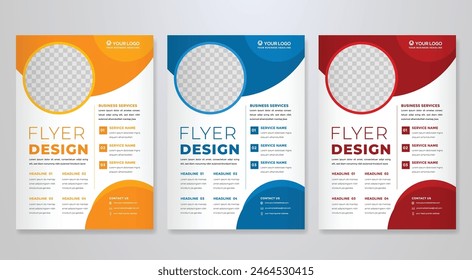 set of business flyer template with minimalist layout and modern style use for promotion kit and product publication