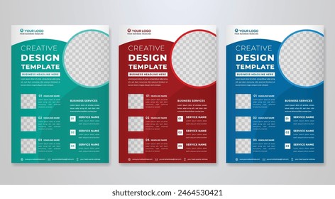 set of business flyer template with minimalist layout and modern style use for promotion kit and product publication