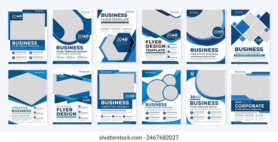 set of business flyer template with minimalist layout and modern style use for promotion kit and product publication