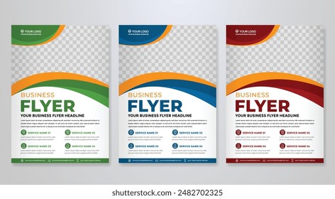 set of business flyer template with minimalist layout and modern style use for promotion kit and product publication