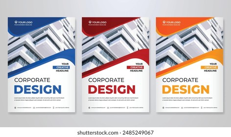 set of business flyer template with minimalist layout and modern style use for promotion kit and product publication