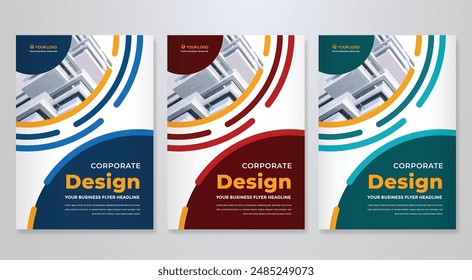 set of business flyer template with minimalist layout and modern style use for promotion kit and product publication