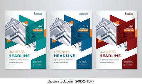 set of business flyer template with minimalist layout and modern style use for promotion kit and product publication