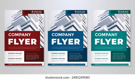 set of business flyer template with minimalist layout and modern style use for promotion kit and product publication