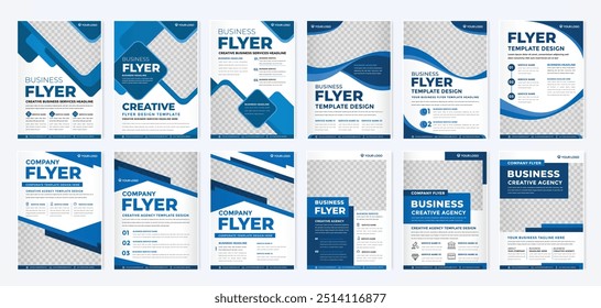 set of business flyer template with minimalist layout and modern style use for promotion kit