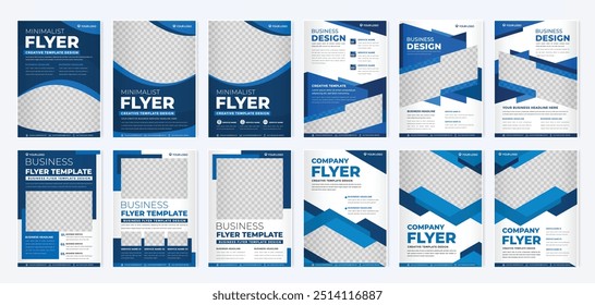 conjunto de modelo de panfleto de negócios com layout minimalista e uso de estilo moderno para kit de promoção	