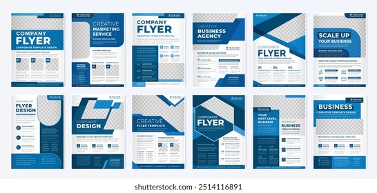 set of business flyer template with minimalist layout and modern style use for promotion kit