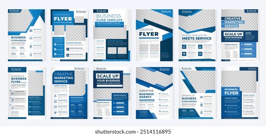 set of business flyer template with minimalist layout and modern style use for promotion kit
