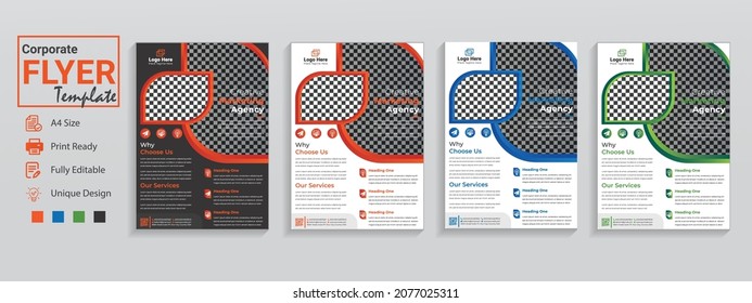 Set of Business flyer template vector. Brochure design, cover modern layout, annual report, poster in A4 with colorful triangles, geometric shapes for tech, science, catalog, market, light background