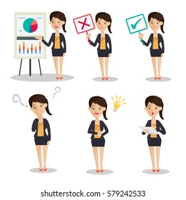 Set of business  girl character