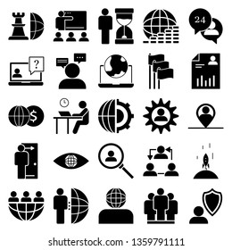 The set of business - global, human, chess, global, freelance, internet, internet, marketing, clock, deadline, business, clock, communication, conversation, care, customer