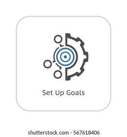 Set Up Business Goals Icon. Business and Finance. Isolated Illustration