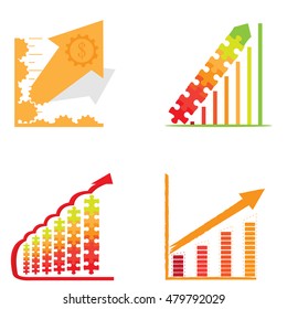 Set of business graph bars, Vector illustration