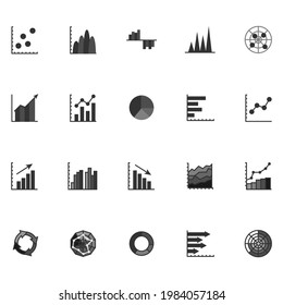 Satz von Business Graphen Symbol. Vektorgrafik-Wachstumsillustrator.
