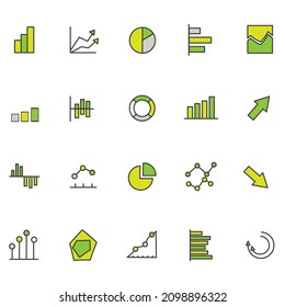 Satz von Business Graphen Symbol. Vektorgrafik-Wachstumsillustrator.