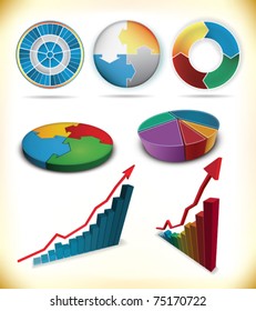 set of business graph icons